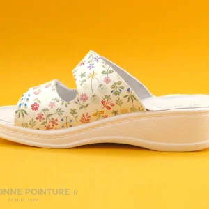 Nouvelle Collection Sanital Light 4375 Blanc Fleurs – Mule Femme 2 Scratches 8