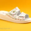 Nouvelle Collection Sanital Light 4375 Blanc Fleurs – Mule Femme 2 Scratches 23