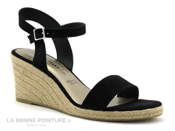 Tamaris 1-28300-28 Black – Sandale Espadrille Compensee Noire Satisfait ou Remboursé 1