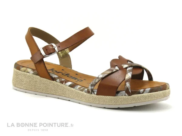 Jordana 3424 Cuero – Sandale Marron Femme – Semelle Compensee guranteed de qualité 1