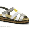 grande promotion Rieker 62975-90 – Blanc Jaune Argent – Sandale Compensee Femme 25