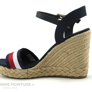 france en ligne Tommy Hilfiger SHIMMERY Ribbon High Wedge – Desert Sky – Sandale 13