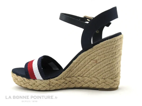 france en ligne Tommy Hilfiger SHIMMERY Ribbon High Wedge – Desert Sky – Sandale 4