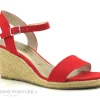 magasin en ligne france Tamaris 1-1-28300-24 Fire – Sandale Espadrille Rouge Compensee 23