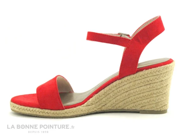 magasin en ligne france Tamaris 1-1-28300-24 Fire – Sandale Espadrille Rouge Compensee 4