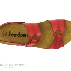 Jordana 2608 – Nu-pieds Mode Femme Cuir Rouge – Compense SOLDES TOUT À 19