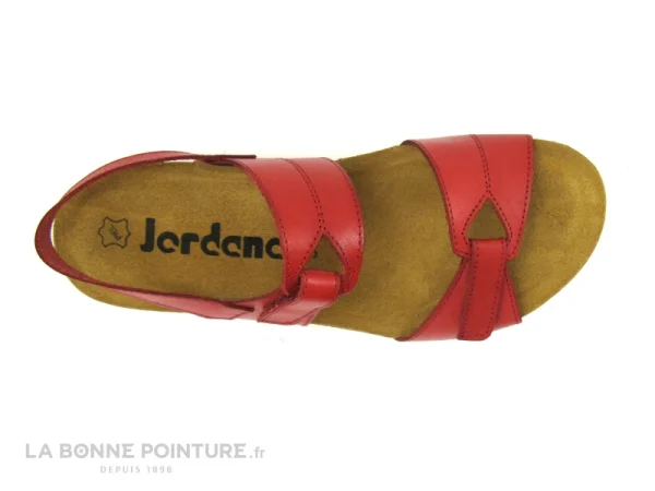 Jordana 2608 – Nu-pieds Mode Femme Cuir Rouge – Compense SOLDES TOUT À 7