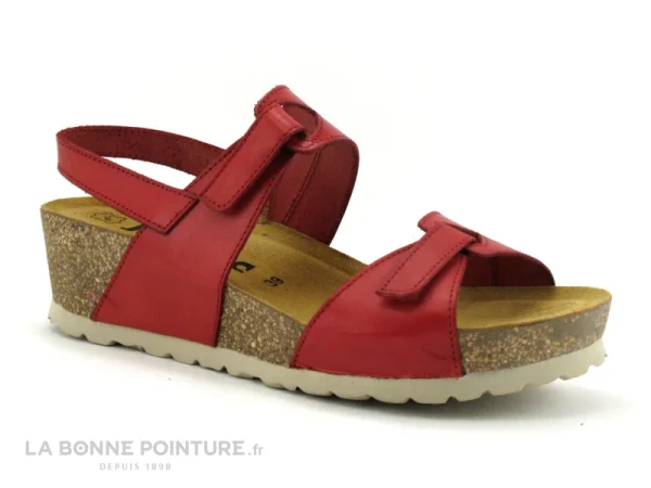 Jordana 2608 – Nu-pieds Mode Femme Cuir Rouge – Compense SOLDES TOUT À 1