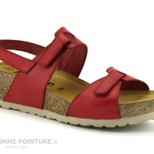 Jordana 2608 – Nu-pieds Mode Femme Cuir Rouge – Compense SOLDES TOUT À 17