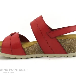 Jordana 2608 – Nu-pieds Mode Femme Cuir Rouge – Compense SOLDES TOUT À 13