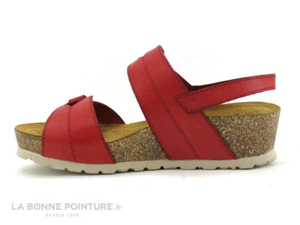 Jordana 2608 – Nu-pieds Mode Femme Cuir Rouge – Compense SOLDES TOUT À 4