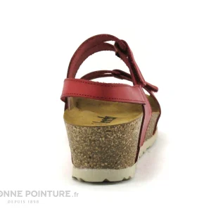 Jordana 2608 – Nu-pieds Mode Femme Cuir Rouge – Compense SOLDES TOUT À 15