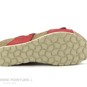 Jordana 2608 – Nu-pieds Mode Femme Cuir Rouge – Compense SOLDES TOUT À 21