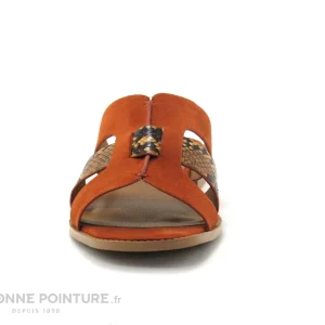 The Divine Factory QL4335 Terra Cotta – Orange – Python – Mule à prix réduits 9