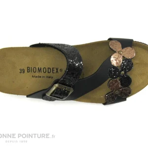 marques de renommée Biomodex 1275 – Noir – Bronze – 3 Fleures Glitter – Mule Femme 13