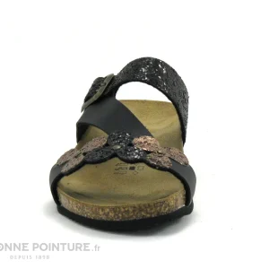 marques de renommée Biomodex 1275 – Noir – Bronze – 3 Fleures Glitter – Mule Femme 9