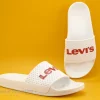 mode pas cher Levi’s Levis JUNE Blanc – 233025 – Mule Blanche – Levis En Rouge 19