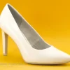 haute qualité Marco Tozzi 2-22415-34 White Patent – Escarpin Blanc Verni Talon Haut 25