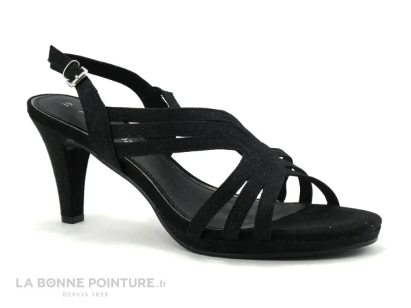 Marco Tozzi 2-28329-34 Black Metallic – Sandale Paillette Talon Haut magasin en ligne france 6