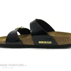 a Prix Discount Birkenstock SIDNEY Birko Flor Vernis Noir – Boucle Or – BK1000551- Mule 11