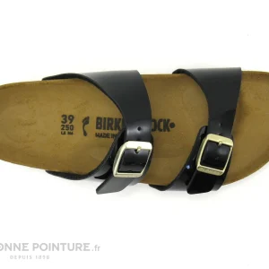 a Prix Discount Birkenstock SIDNEY Birko Flor Vernis Noir – Boucle Or – BK1000551- Mule 13