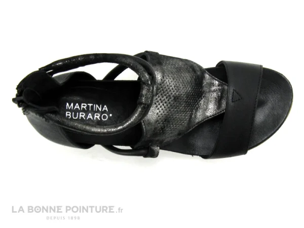 magasin solde Martina Buraro 866002 Nero – Sandale Montante Noire 7