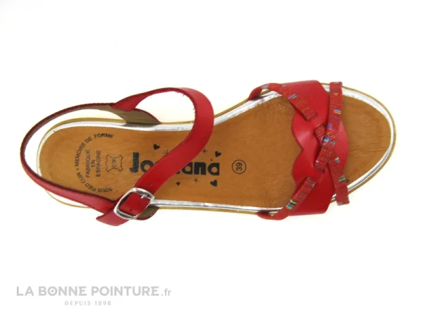 Jordana 3424 Rouge – Sandale Femme Cuir Rouge en ligne vente 6