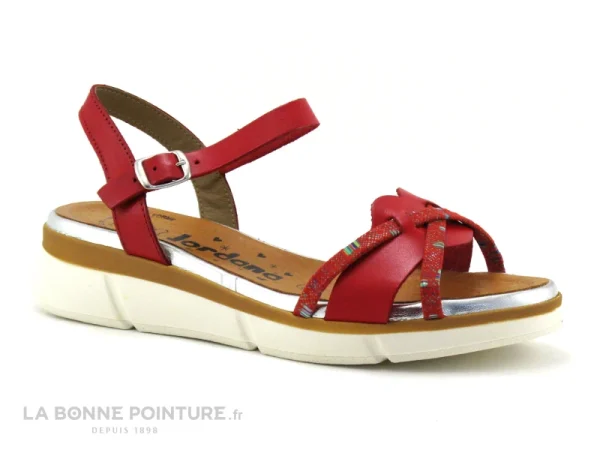 Jordana 3424 Rouge – Sandale Femme Cuir Rouge en ligne vente 5