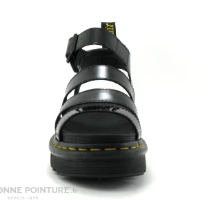 Dr. Martens Dr Martens BLAIRE Black Patent Lamper – Sandale Plateforme Vernie garantis authentique 11