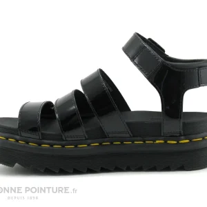 Dr. Martens Dr Martens BLAIRE Black Patent Lamper – Sandale Plateforme Vernie garantis authentique 13