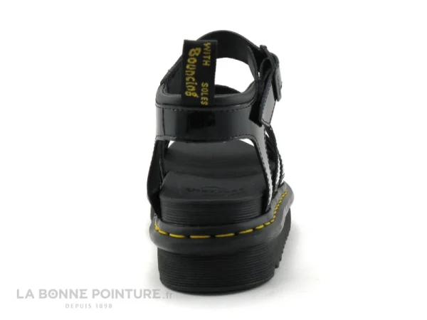 Dr. Martens Dr Martens BLAIRE Black Patent Lamper – Sandale Plateforme Vernie garantis authentique 5