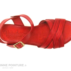 boutiqued pas cher Valeria’s Valerias 6130 Rouge – Sandale Femme Cuir Rouge 19