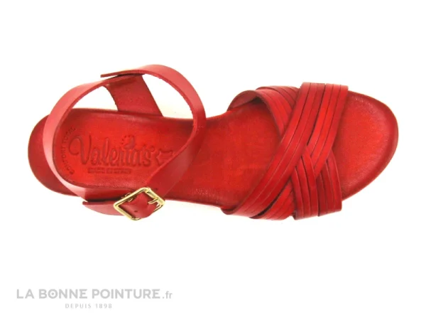 boutiqued pas cher Valeria’s Valerias 6130 Rouge – Sandale Femme Cuir Rouge 7