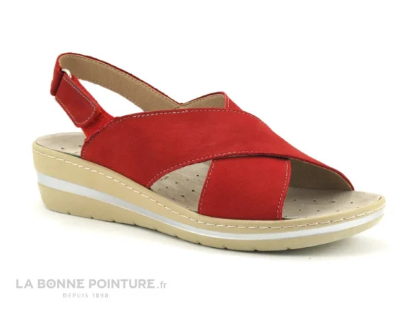 Valeria’s Valerias 6301 Rouge – Nu-pieds Confort Femme – Semelle Amovible Acheter Maintenant 1