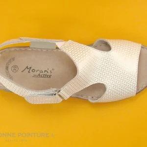 Moran’s Morans WEISS – Blanc Or – Sandale Femme Talon Compense Boutique officielle 19