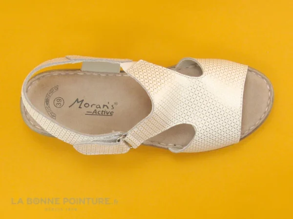 Moran’s Morans WEISS – Blanc Or – Sandale Femme Talon Compense Boutique officielle 7