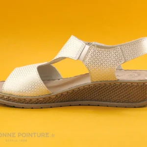 Moran’s Morans WEISS – Blanc Or – Sandale Femme Talon Compense Boutique officielle 13