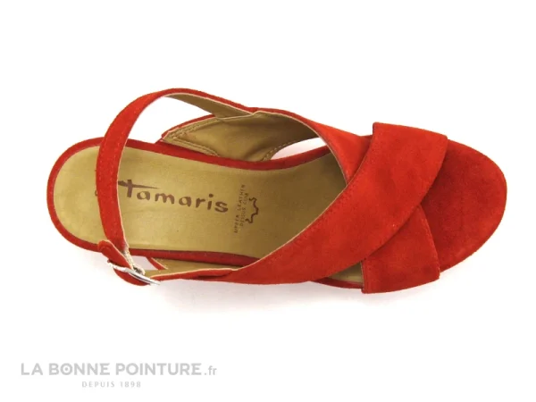 Tamaris 1-28027-20 533 Chili – Nu-pieds Compense Rouge Prix très abordable 7