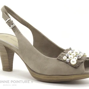 Marco Tozzi 2-29602-20 Taupe – Perles Culture – Sandale Talon soldes magasin 17