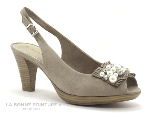 Marco Tozzi 2-29602-20 Taupe – Perles Culture – Sandale Talon soldes magasin 6