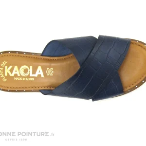 Kaola 592 – Mule Femme Bleu Marine – Brides Croisees Croco pas cher en ligne 19