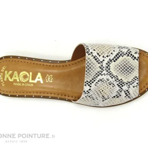 Kaola 590 Serpent – Beige – Mule Plate Femme pas cher en vente 19