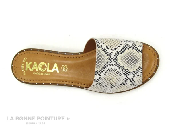 Kaola 590 Serpent – Beige – Mule Plate Femme pas cher en vente 7