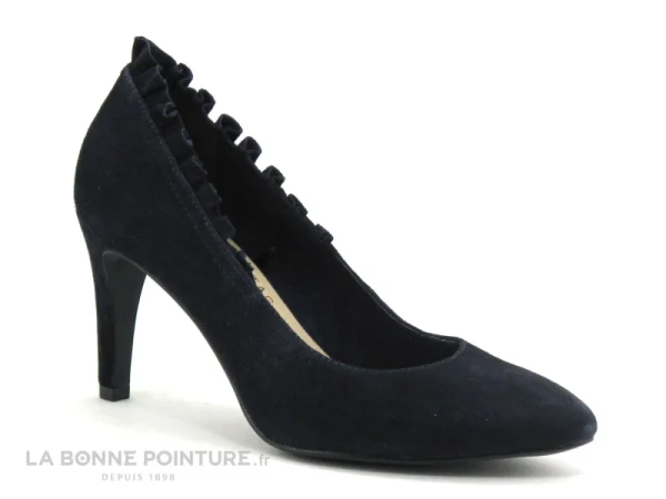 a Prix Discount Tamaris 1-22451-22 Navy Suede – Fronces – Escarpin Bleu Marine 1