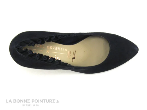 a Prix Discount Tamaris 1-22451-22 Navy Suede – Fronces – Escarpin Bleu Marine 7