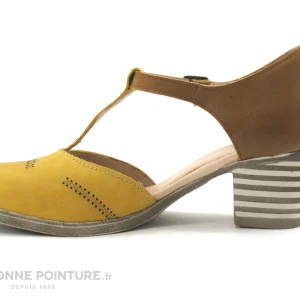 belle Alce Shoes 9840 – Jaune Marron – Escarpin Bride Salome 13