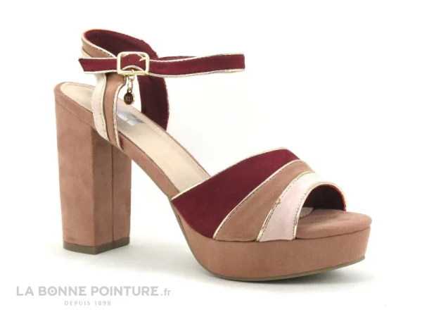 soldes pas cher Xti 35180 Nude – Sandale Talon Haut – Rose Bordeaux 6