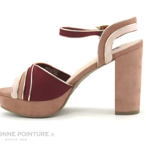 soldes pas cher Xti 35180 Nude – Sandale Talon Haut – Rose Bordeaux 13