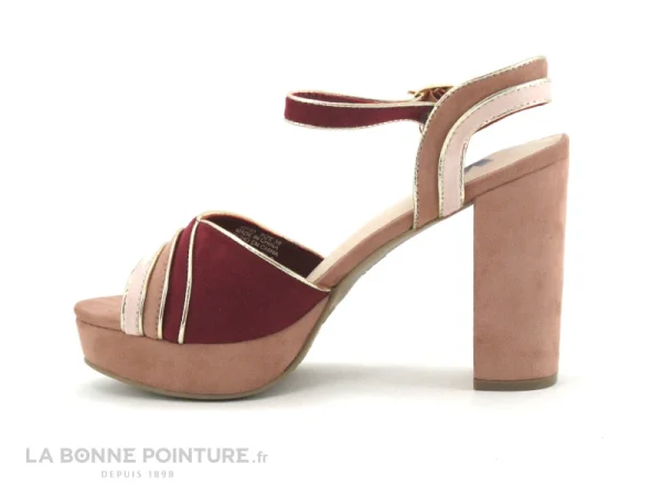 soldes pas cher Xti 35180 Nude – Sandale Talon Haut – Rose Bordeaux 4