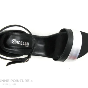 Shoelab LYLIROSE Noir – Argent – Sandale Talon Large vente en ligne pas cher 13